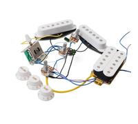 Electric Guitar Pickup Set Electric Guitar Pickup Wiring Harness Prewired 5-way Converter 2T1V Control SSH Pickup For ST Electric Guitar Black-White(White)