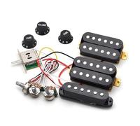 Electric Guitar Pickup Set Electric Guitar Pickup Wiring Harness Prewired 5-way Converter 2T1V Multi Type Pickup For ST Electric Guitar Black-White(HSH Black)