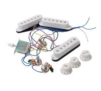 Electric Guitar Pickup Set Electric Guitar Pickup Wiring Harness Prewired 5-way Converter 2T1V Multi Type Pickup For ST Electric Guitar Black-White(SSS White)