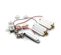 electric guitar pickup set Electric Guitar Pickup Wiring Harness Prewired 5-way Converter 2T1V Pickup For ST Electric Guitar Black-White (Color : HSH, Size : 2)