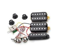 electric guitar pickup set Electric Guitar Pickup Wiring Harness Prewired 5-way Converter 2T1V Pickup For ST Electric Guitar Black-White (Color : HSH, Size : 1)