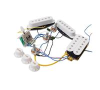 electric guitar pickup set Electric Guitar Pickup Wiring Harness Prewired 5-way Converter 2T1V Pickup For ST Electric Guitar Black-White (Color : SSH, Size : 2)