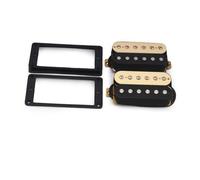 Electric Guitar Pickups Guitar Pickup Zebra Faced Humbucker Double Coil Electric Guitar Pickups 50/52mm With Installing Frame Guitar Accessories(B+N)
