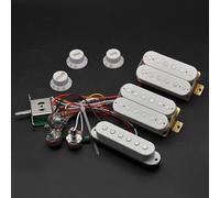 Electric Guitar Pickups Humbucker Pickup Electric Guitar Pickguard Loaded Pickguard HSH Pre-Wired Pickups For FD ST Electric Guitar(White)