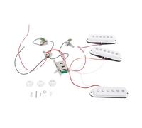 Electric Guitar Pickups Kit Prewired Set Single Coil with Timbre Volume Line Replacement for ST Panel White for Crisp Dry Sounds and Solos