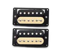 Electric Guitar Pickups Zebra Faced Humbucker Double Coil Electric Guitar Pickups 50mm W/Frame Yellow/Black With Installing Frame(B+N)