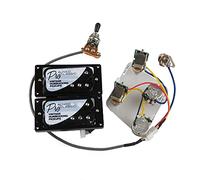 Electric guitar pickups Zebra Humbucker Pickups Alnico 5 ProBucker Push/Pull Wiring Harness Electric Guitar Pickups For Gibson Epiphone Guitar Pickup Set (Color : Black BK Frame)