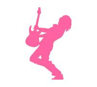 Electric Guitar Player Wall Stickers Guitarist Silhouette Vinyl Wall Decal Music Room Decoration Rocker Star Vinyl Mural Small - 36x57cm