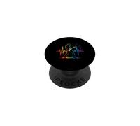Electric Guitar Players Rainbow Pulse Music Silhouette Art PopSockets Adhesive PopGrip