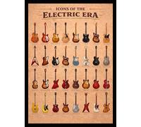 Electric Guitar Poster, Vintage Guitar Wall Art Featuring Iconic Models, Music Decor for Musicians, Guitar Chart Print (A3 Unframed - 420mm x 297mm)
