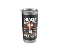 Electric Guitar Praise Him with The Strings Guitarist Stainless Steel Insulated Tumbler