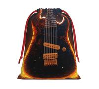 Electric Guitar Print Gift Drawstring Decor Bag For Holiday Party Favors Birthdays Anniversaries Pouch