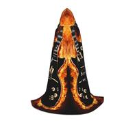 Electric Guitar Print Hooded Wizard Robe Halloween Cloak Medieval Renaissance Cosplay Christmas Party Outfits