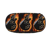 Electric Guitar Print Unisex Pencil Case Pouch - Compact Design for Pencils, Small Items - Double-Headed Zipper