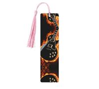 Electric Guitar Print Wooden Bookmark Women Men Tassel Book Marks Bookmarks for Book Lovers Reading Accessories