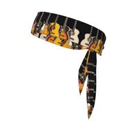 electric guitar Printed sports headband tennis headband suitable for basketball running and track and field