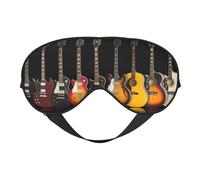 Electric Guitar Printing Soft Eye Mask,Double-Sided Soft Eye Cover for Sleep,Travel,Yoga, Adjustable Strap, Blocks Light