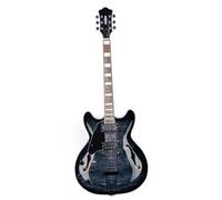 Electric Guitar Professional 6 String Jazz Left Handed Electric Guitar Semi Hollow Body Tailpiece Bridge(Type 3)