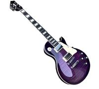 Electric Guitar Professional 6 String Purple Flame Strings Electric Guitar Maple Top Solid Mahogany Body