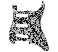 electric Guitar Replacement Pickguard 1pc 3 Ply 11 Holes Guitar Pickguard For ST Perfect Replacement PVC Celluloid Electric Guitar Accessories(Black White)
