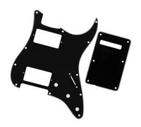 electric Guitar Replacement Pickguard 1Set Of For ST Electric Guitar Pickguard HH Pick Guard 11 Holes & Back Plate & Screws(Black 3)