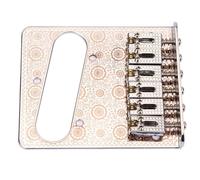 Electric Guitar Saddle Bridge Flower Print 6 String Hardtail with Screws Adjustable Top-Loading Tailpiece Bass Instrument