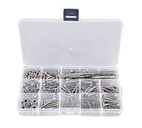 Electric Guitar Screw Kit, Luthier Tools for Guitar Repair, 50 - Piece Metal Screw Set with Strap Buckles and Tweezers, for Telecaster Les Paul Setup and (Silver)