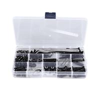 Electric Guitar Screw Kit, Luthier Tools for Guitar Repair, 50 - Piece Metal Screw Set with Strap Buckles and Tweezers, for Telecaster Les Paul Setup and (Black)