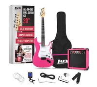 Electric Guitar Set with Amplifier 20 W All Accessories Digital Clip On Tuner Six Strings Two Plectrum Tremolo Rod Shoulder Strap Starter Set with Full Size Bag