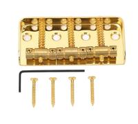 Electric Guitar Short Bridge Vintage Brass Compensated 3 Saddles for Tele Guitars Sturdy Metal Construction with Hex Wrench and Screws for MIM Telecaster and Tele Style Guitars