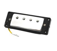 Electric Guitar Single Coil Pickup Set 1Pcs Mini Chrome 4 String Bass Guitar Humbucker Pickups With Black Ring Mounting Screws(Neck)