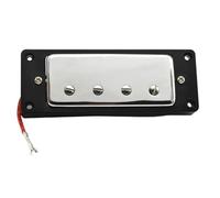 Electric Guitar Single Coil Pickup Set 1Pcs Mini Chrome 4 String Bass Guitar Humbucker Pickups With Black Ring Mounting Screws(Bridge)