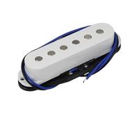 Electric Guitar Single Coil Pickup Set 1PCS Single Coil Pickup Alnico 5 White ST Electric Guitar Pickup 50/50/52mm Flat Pole Pieces(B)