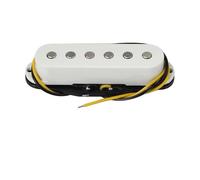 Electric Guitar Single Coil Pickup Set 1PCS Single Coil Pickup Alnico 5 White ST Electric Guitar Pickup 50/50/52mm Flat Pole Pieces(A)