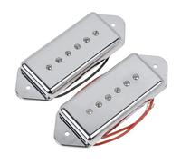 Electric Guitar Single Coil Pickup Set 2Pcs Electric Guitar Pickups P90 Style Single Coil Pickups (Neck & Bridge) For EPI LP Electric Guitar Silver/Yellow/BK(Silver)