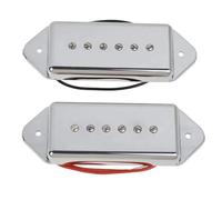 Electric Guitar Single Coil Pickup Set 2Pcs Electric Guitar Pickups P90 Style Single Coil Pickups (Neck & Bridge) For EPI LP Electric Guitar(Silver)