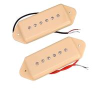 Electric Guitar Single Coil Pickup Set 2Pcs Electric Guitar Pickups P90 Style Single Coil Pickups (Neck & Bridge) For EPI LP Electric Guitar Silver/Yellow/BK(Yellow)