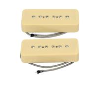 Electric Guitar Single Coil Pickup Set 2PCS Vintage Alnico 5 P90 Pickups Single Coil Pickups Set Cream/Black/Chrome Choose(Cream Yellow)