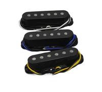 Electric Guitar Single Coil Pickup Set 3PCS Flat Top Alnico 5 ST Electric Guitar Pickups Single Coil Pickups 50/50/52mm Set Black Guitar Pickups