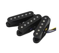 Electric Guitar Single Coil Pickup Set 3PCS Flat Top Alnico 5 Vintage ST Electric Guitar Pickups Single Coil Pickups 50/50/52mm Set Black