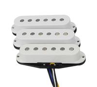 Electric Guitar Single Coil Pickup Set 3PCS Flat Top Single Coil Pickups Vintage Alnico 5 ST Electric Guitar Pickups 50/50/52mm Set White