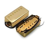 Electric Guitar Single Coil Pickup Set 7 String LP Guitar Brass Cover Humbucker Slotted Screw 8.5K/14K Coil Splitting Pickup For Electric Guitar Accessories(1Set Gold)