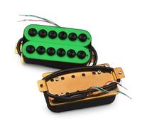 Electric Guitar Single Coil Pickup Set Adjustable Metal Double Coil Electric Guitar Pickups Humbucker Guitar Pickups Accessories Green(B)