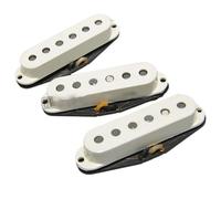 Electric Guitar Single Coil Pickup Set Alnico 2 SSS Guitar Pickups ST For ST Style Guitars N/M/B Left Hand Electric Guitar(White)
