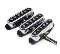Electric Guitar Single Coil Pickup Set Alnico 2 Staggered ST Style Electric Guitar Pickup With Open Brass Cover Fiber Bobbin ST Pickup Vintage Style Chrome(N M B 1set)