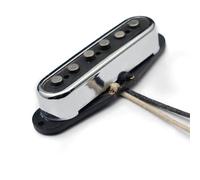 Electric Guitar Single Coil Pickup Set Alnico 2 Staggered ST Style Electric Guitar Pickup With Open Brass Cover Fiber Bobbin ST Pickup Vintage Style Chrome(Middle 1pc)