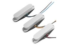 Electric Guitar Single Coil Pickup Set Alnico 3 Sealed ST Style Electric Guitar Pickup Single Coil Pickup Guitar Accessories 5.4/5.4/5.6K(White 1 Set)