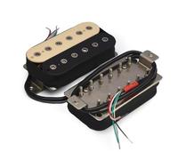 Electric Guitar Single Coil Pickup Set Alnico 5 Humbucker Pickup Double Coil Electric Guitar Bridge Pickup Black Guitar Parts Warm Sound Cream/Black(1 Set)