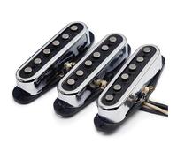 Electric Guitar Single Coil Pickup Set Alnico 5 Staggered ST Style Electric Guitar Pickup With Open Brass Cover Fiber Bobbin ST Pickup Vintage Style Chrome(N M B 1set)
