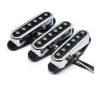Electric Guitar Single Coil Pickup Set Alnico-Electric Guitar Pickup 5 Staggered ST Style Open Brass Cover Fiber Bobbin ST Guitar Pickup Chrome(N M B 1set)